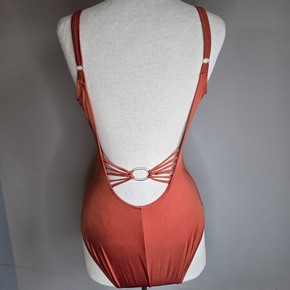 Amiana rust/terracotta orange one-piece swimsuit SIZE XL